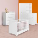 Ver imagem 1 de Conjunto Berço Mini Cama, Guarda Roupa C/ Cômoda e Cômoda Trocador Branco
