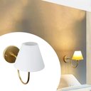 Ver imagem 1 de Arandela luminaria de Parede P/ Corredor, Sala, Quarto, Hotel C/ Cúpula Bivolt - DOURADO CUP BRANCO