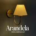 Ver imagem 3 de Arandela luminaria de Parede P/ Corredor, Sala, Quarto, Hotel C/ Cúpula Bivolt - DOURADO CUP BRANCO
