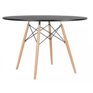 Mesa 120cm Redonda Eiffel Eames Pés de Madeira Design Mdf Tx