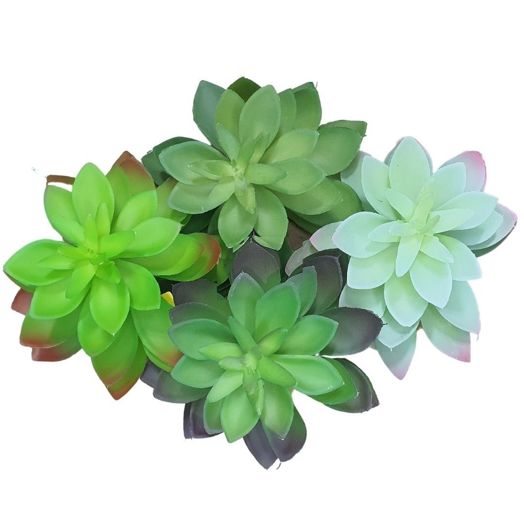 Kit Arranjo com 12 Suculentas Artificiais Grandes Decorativa - 1