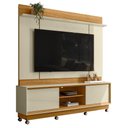 Ver imagem 1 de Estante Home Theater Siena Cumaru/opala para Tv até 75” com Rodízios - Madetec