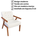 Ver imagem 4 de Poltrona Zara Corino Moderno Sala de Estar Escritório Quarto:branco