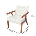 Ver imagem 2 de Poltrona Zara Corino Moderno Sala de Estar Escritório Quarto:branco