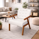 Ver imagem 1 de Poltrona Zara Corino Moderno Sala de Estar Escritório Quarto:branco