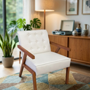 Ver imagem 3 de Poltrona Zara Corino Moderno Sala de Estar Escritório Quarto:branco