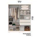 Ver imagem 4 de Guarda-roupa Helena 2 Portas 2 Gavetas 100% Mdf Branco - Acp Móveis