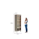 Ver imagem 4 de Cristaleira Jantar 2 Portas Vidro 180CMX70CM Allure Marrom/Jequitibá/Gris Fosco
