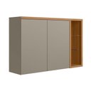 Ver imagem 2 de Armário Aereo Duplo 2 Portas 120cm Allure Marrom/Jequitibá/Gris Fosco