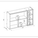 Ver imagem 4 de Armário Aereo Duplo 2 Portas 120cm Allure Marrom/Jequitibá/Gris Fosco