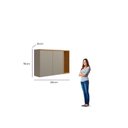 Ver imagem 5 de Armário Aereo Duplo 2 Portas 120cm Allure Marrom/Jequitibá/Gris Fosco
