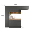 Ver imagem 4 de Cozinha Modulada 4 Peças 7 Portas 3 Gavetas com Rodapé em PVC Acácia