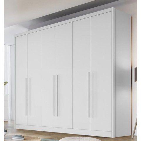 Guarda Roupa Casal Vertice New 6 Portas 6 Gavetas Novo Horizonte Neve
