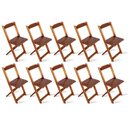 Ver imagem 5 de Kit 2 Conjuntos De Mesa Dobravel Com 4 Cadeiras Dobráveis De Madeira 70x70 Cm Imbuia Cor: Marrom