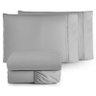 Jogo de Lençol Queen 4 Peças 180 Fios Algodão Liso:cinza - 1