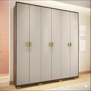 Guarda-Roupa Casal 100% MDF 6 Portas 4 Gavetas Noronha