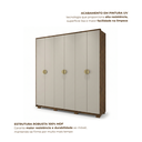 Ver mais imagens de Guarda-Roupa Casal 6 Portas 4 Gavetas 100% MDF Noronha Imbuia/Fendi Off White