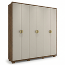 Ver imagem 2 de Guarda-Roupa Casal 6 Portas 4 Gavetas 100% MDF Noronha Imbuia/Fendi Off White
