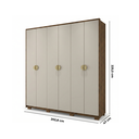 Ver imagem 3 de Guarda-Roupa Casal 6 Portas 4 Gavetas 100% MDF Noronha Imbuia/Fendi Off White