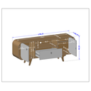 Ver imagem 3 de Rack para TV até 55 Polegadas 156cm Pés em Madeira Maciça Cantos Arredondados Noronha Marrom Cinamomo/Off-White
