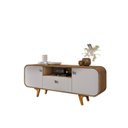 Ver imagem 4 de Rack para TV até 55 Polegadas 156cm Pés em Madeira Maciça Cantos Arredondados Noronha Marrom