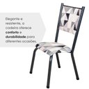 Ver imagem 6 de Conjunto Sala de Jantar Mesa Retangular 4 Cadeiras Ametista Prata/Branco/Preto