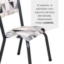 Ver imagem 7 de Conjunto Sala de Jantar Mesa Retangular 4 Cadeiras Ametista Prata/Branco/Preto