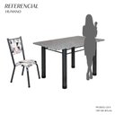 Ver imagem 5 de Conjunto Sala de Jantar Mesa Retangular 4 Cadeiras Ametista Prata/Branco/Preto
