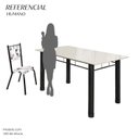 Ver imagem 5 de Conjunto Sala de Jantar Mesa Retangular 6 Cadeiras Ametista Preto/Katar/Off White