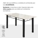 Ver mais imagens de Conjunto Sala de Jantar Mesa Retangular 6 Cadeiras Ametista Preto/Katar/Off White
