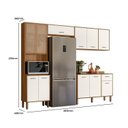Ver imagem 4 de Cozinha Completa Modulada com Vidro Reflecta 4 Peças Paolla Bege/Ipe/Off White