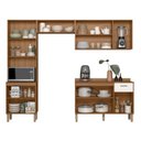 Ver imagem 2 de Cozinha Completa Modulada com Vidro Reflecta 4 Peças Paolla Bege/Ipe/Off White