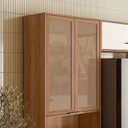 Ver imagem 5 de Cozinha Completa Modulada com Vidro Reflecta 4 Peças Paolla Bege/Ipe/Off White