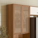 Ver imagem 5 de Cozinha Completa Modulada com Vidro Reflecta 4 Peças Paolla Bege/Ipe/Off White