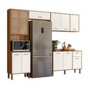 Ver imagem 3 de Cozinha Completa Modulada com Vidro Reflecta 4 Peças Paolla Bege/Ipe/Off White