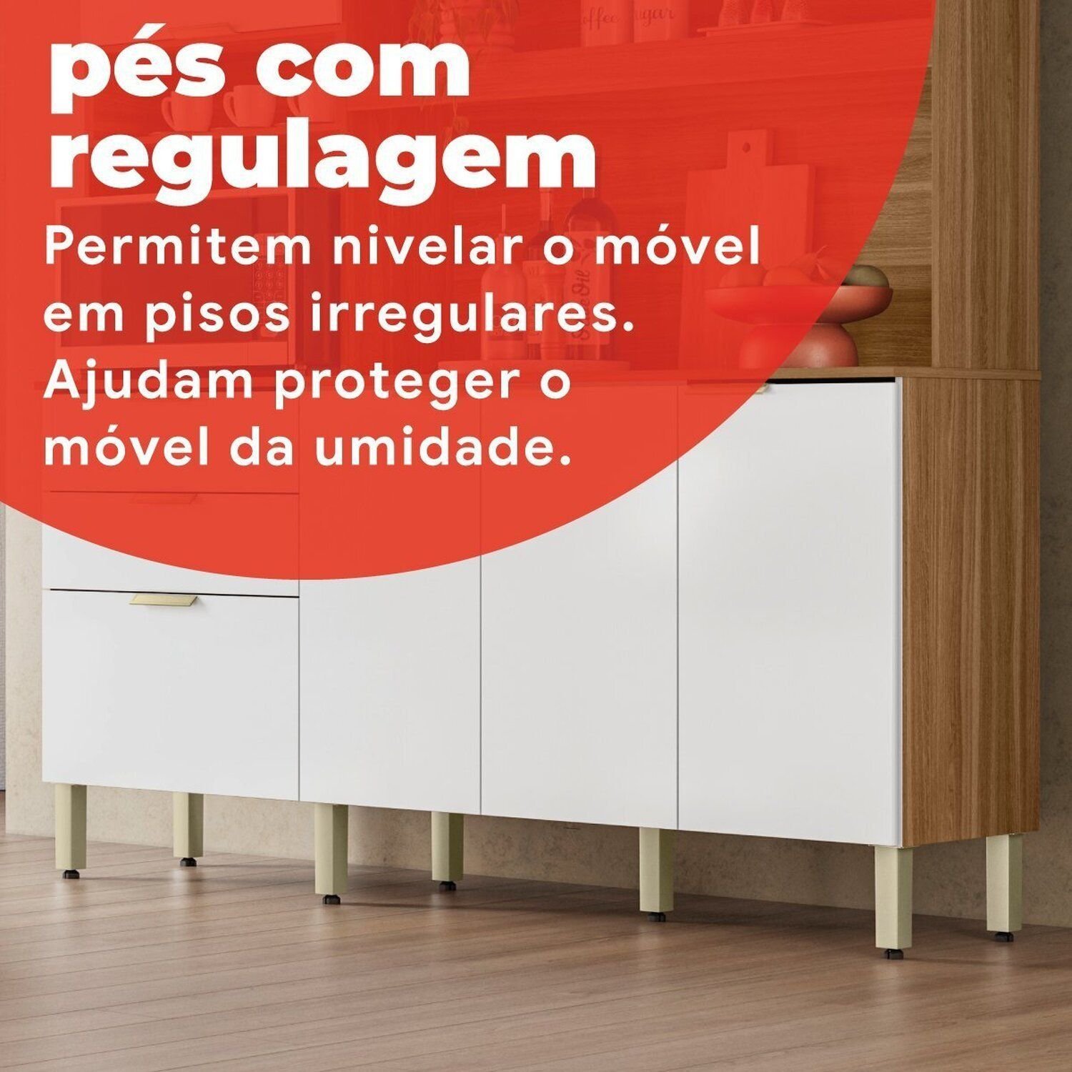 Kit Cozinha 6 Portas e 2 Gavetas Suprema Yescasa | MadeiraMadeira