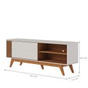 Ver imagem 3 de Bancada Yukon C/ Portas e Compartimentos Sala de Estar P/ Tvs Off White Matte / Freijo