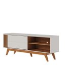 Ver imagem 2 de Bancada Yukon C/ Portas e Compartimentos Sala de Estar P/ Tvs Off White Matte / Freijo