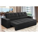 Ver imagem 1 de Sofá Retrátil e Reclinável 3 Lugares 1,90m com Molas Sabrina Suede Preto Madelina Decor