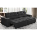 Ver imagem 2 de Sofá Retrátil e Reclinável 3 Lugares 1,90m com Molas Sabrina Suede Preto Madelina Decor