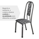 Ver imagem 6 de Conjunto Sala de Jantar Mesa Retangular Tampo Ardósia Indiana 4 Cadeiras Fortaleza Prata/Branco/Preto
