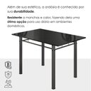 Ver mais imagens de Conjunto Sala de Jantar Mesa Retangular Tampo Ardósia Indiana 4 Cadeiras Fortaleza Prata/Branco/Preto