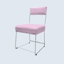 Ver imagem 4 de Kit 04 Cadeiras Atena Base de Ferro Maciço Prata Suede Rosa Bebê - D'classe Decor