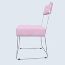 Ver imagem 3 de Kit 04 Cadeiras Atena Base de Ferro Maciço Prata Suede Rosa Bebê - D'classe Decor