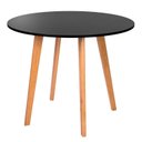 Ver imagem 2 de Mesa Jantar Leda 80cm Preto Redonda Resistente Base Metal