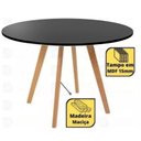 Ver imagem 5 de Mesa Jantar Leda 80cm Preto Redonda Resistente Base Metal