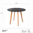 Ver imagem 3 de Mesa Jantar Leda 80cm Preto Redonda Resistente Base Metal