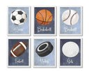 Ver imagem 1 de Kit Quadro Esporte Bolas Decorativo Quarto Criança Enxoval Bebê Menino