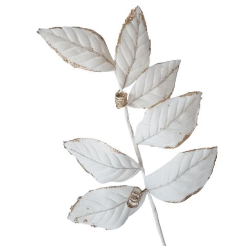 Galho Decorativo Veludo Branco 65cm 65cm