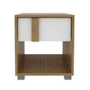 Ver mais imagens de Conjunto Cama Solteiro com 1 Mesa de Cabeceira Marrom/Amêndoa/Branco